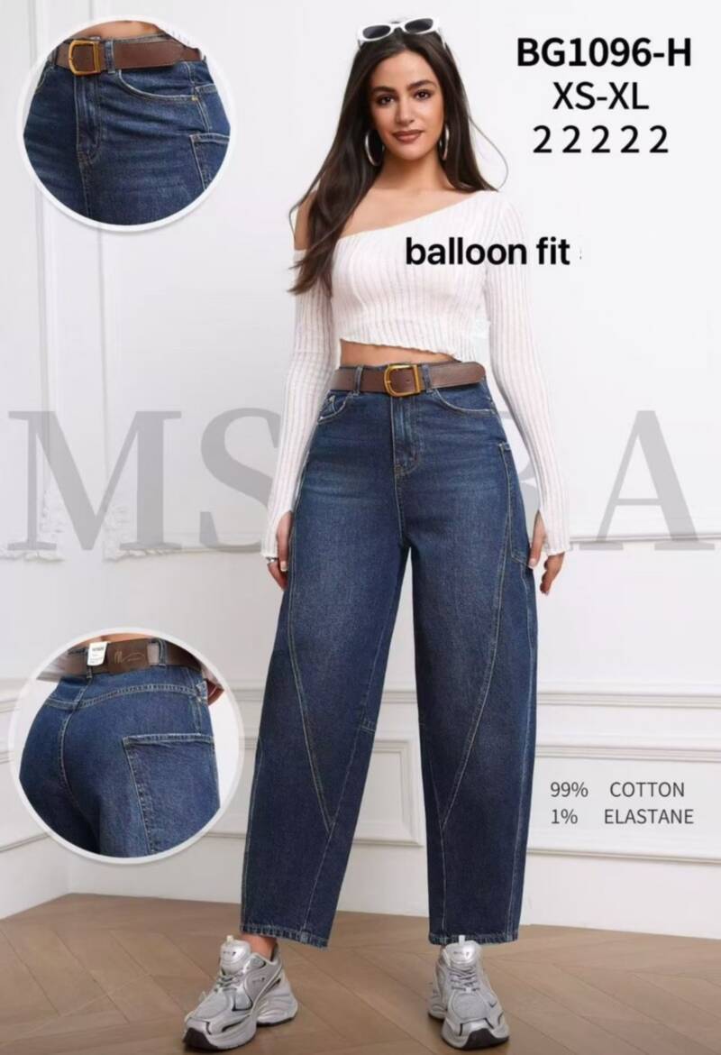Spodnie jeansy damskie Roz XS-XL, 1 Kolor Paczka 10 szt
